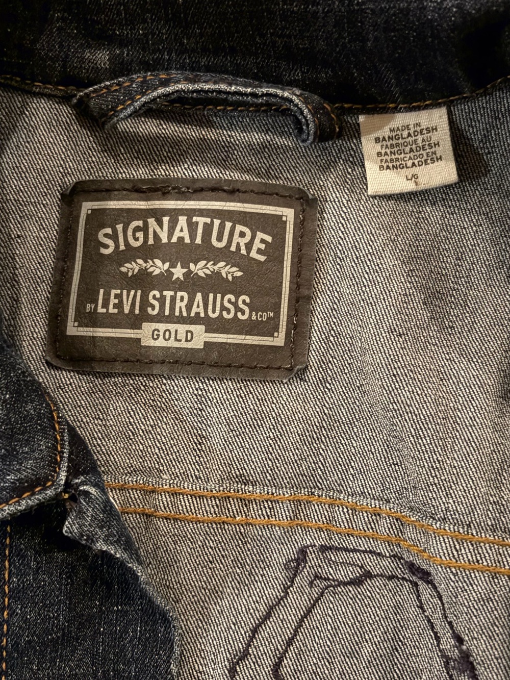 Vintage Levi Strauss Denim Jacket Bee Honeycomb Patch Size L - Picture 7 of 7